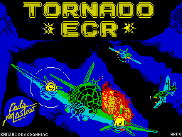 Tornado ECR title screen for ZX Spectrum